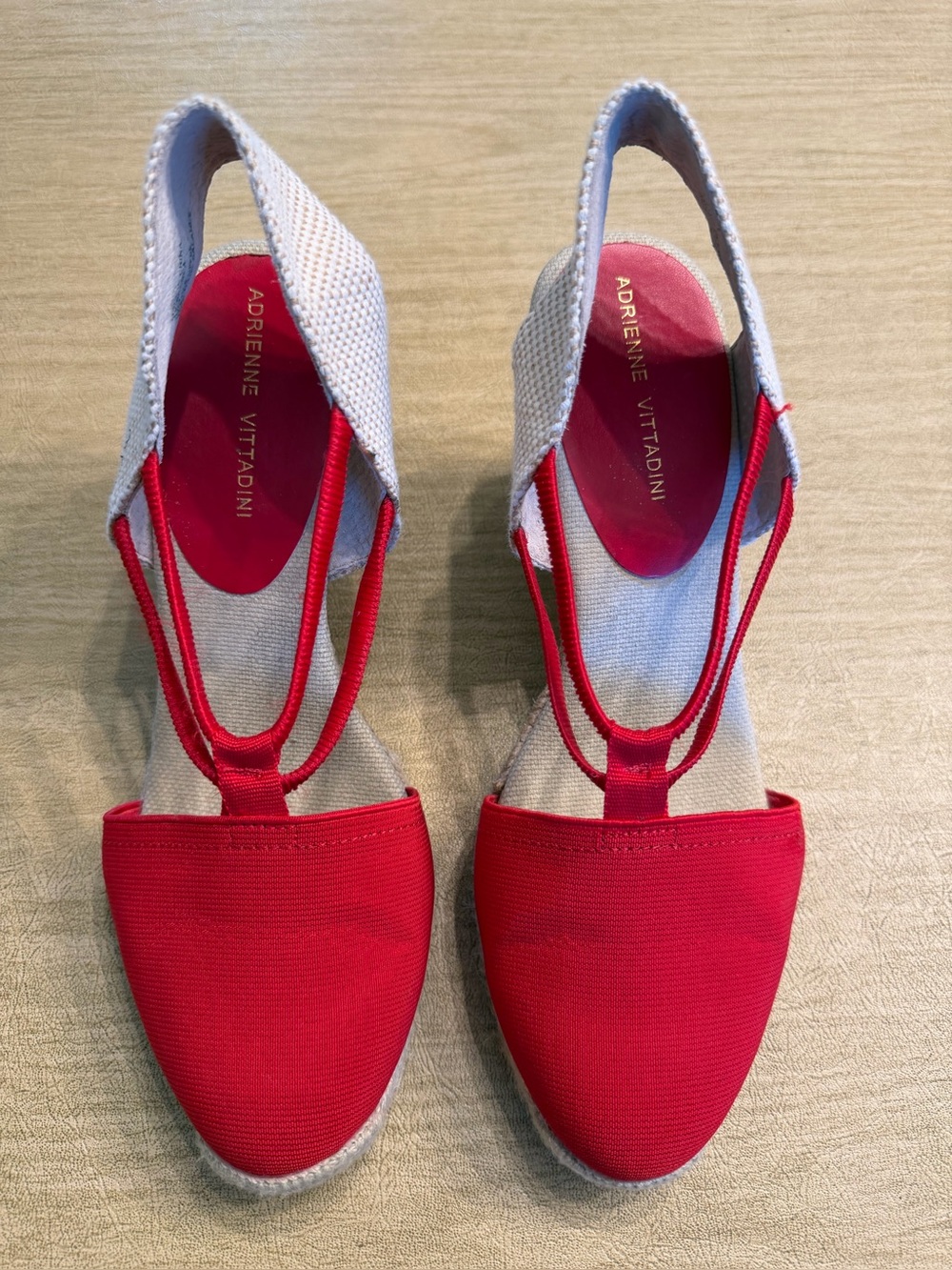 Women’s Adrienne Vittadini Red Canvas Slingback Espadrilles - Size 9